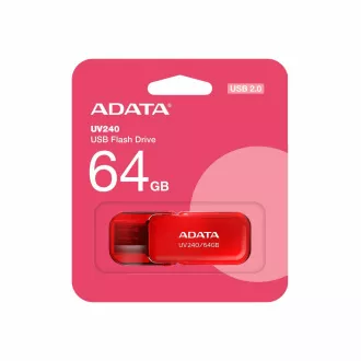 ADATA Flash disk 64 GB UV240, USB 2.0, rdeč