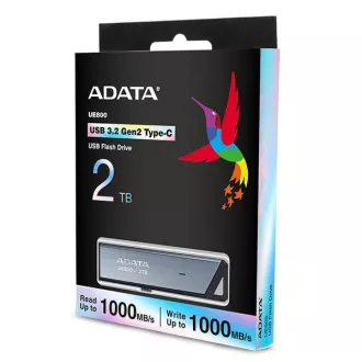 ADATA Flash disk 2TB UE800, USB-C 3.2, R:1000/W:1000MB/s, srebrn