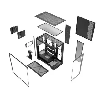 ADATA XPG ohišje INVADER X Mid-Tower, brez napajalnika, brez ventilatorjev, črno ADATA XPG ohišje INVADER X Mid-Tower, brez napajalnika, brez ventilatorjev, črno
