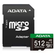 Kartica ADATA MicroSDXC 512GB Speed Plus, U3, C10, A2, V30 (R:180/W:160 MB/s)   adapter SD