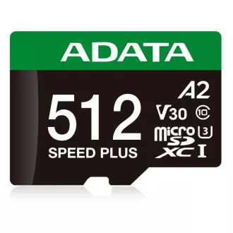 Kartica ADATA MicroSDXC 512GB Speed Plus, U3, C10, A2, V30 (R:180/W:160 MB/s)   adapter SD