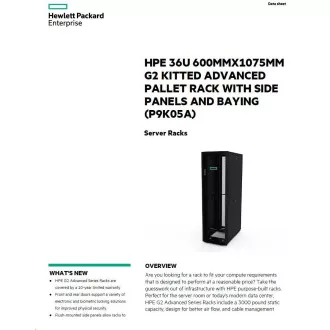 HPE Rack 36U 600mmx1075mm G2 Kitted Advanced Pallet Rack s stranskimi ploščami in odprtinami