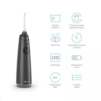 TrueLife AquaFloss Compact C300 Black Ustni tuš TrueLife AquaFloss Compact C300 Black Ustni tuš