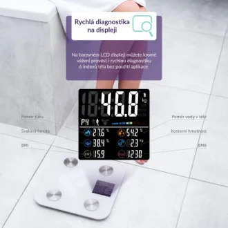TrueLife FitScale W7 BT - Bioelektrična impedančna tehtnica Bluetooth - Bela