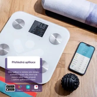 TrueLife FitScale W7 BT - Bioelektrična impedančna tehtnica Bluetooth - Bela