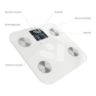 TrueLife FitScale W7 BT - Bioelektrična impedančna tehtnica Bluetooth - Bela