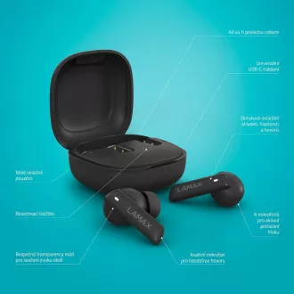 LAMAX Clips1 ANC - slušalke za ušesa - črne