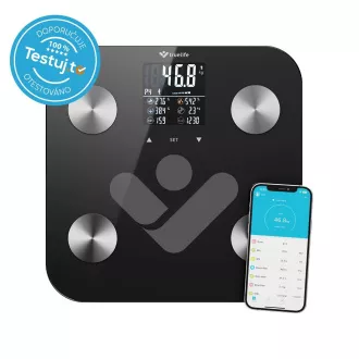 TrueLife FitScale W6 BT - Bioelektrična impedančna tehtnica bluetooth - črna