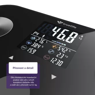 TrueLife FitScale W6 BT - Bioelektrična impedančna tehtnica bluetooth - črna