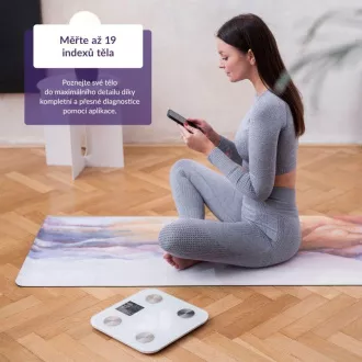 TrueLife FitShape S6 BT - Bioelektrična impedančna tehtnica bluetooth - bela