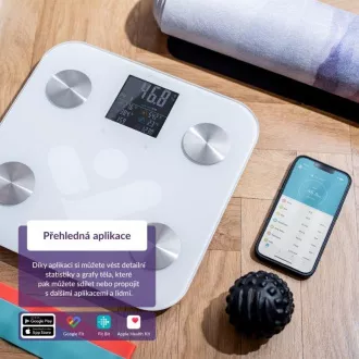 TrueLife FitShape S6 BT - Bioelektrična impedančna tehtnica bluetooth - bela