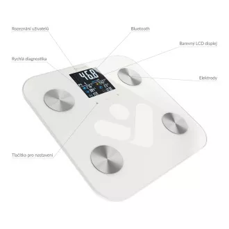 TrueLife FitShape S6 BT - Bioelektrična impedančna tehtnica bluetooth - bela