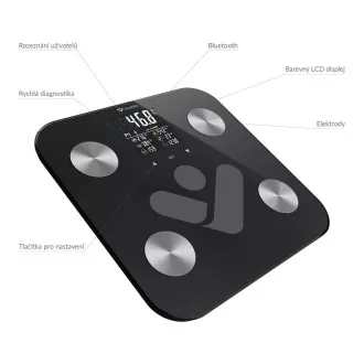 TrueLife FitShape S6 BT - Bioelektrična impedančna tehtnica bluetooth - črna