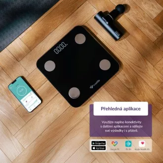 TrueLife FitScale W1 BT Black - bioelektrična impedančna tehtnica bluetooth