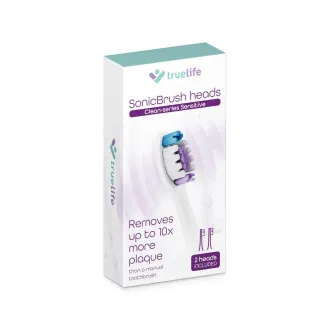 Glavice za zobno ščetko TrueLife SonicBrush serije Clean – Sensitive white, pakiranje po 2 kos Glavice za zobno ščetko TrueLife SonicBrush serije Clean – Sensitive white, pakiranje po 2 kos