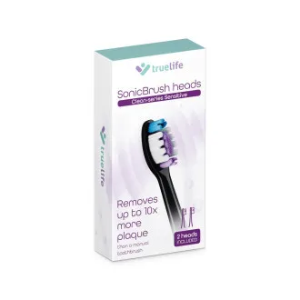 Glavice za zobno ščetko TrueLife SonicBrush serije Clean, Sensitive, črne, 2-pak