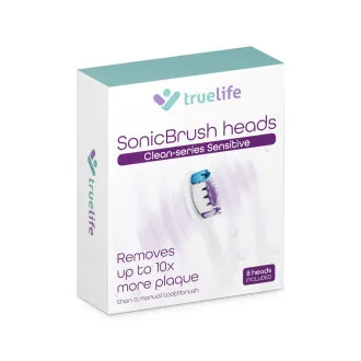 TrueLife SonicBrush Clean-series glave za ščetke Sensitive white, pakiranje po 8 kosov TrueLife SonicBrush Clean-series glave za ščetke Sensitive white, pakiranje po 8 kosov