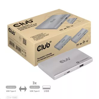 Club3D hubThunderbolt 4 Prenosno vozlišče 5 v 1 s pametnim napajanjem