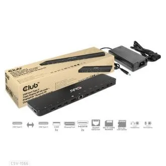 Club3D Priključna postaja USB-C 12v1, 1xDP, 2xHDMI, 1xUSB-C, 5xUSB, 1xRJ45, 1x3,5 mm, bralnik kartic SD, črna Club3D Priključna postaja USB-C 12v1, 1xDP, 2xHDMI, 1xUSB-C, 5xUSB, 1xRJ45, 1x3,5 mm, bralnik kartic SD, črna
