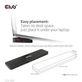 Club3D Priključna postaja USB-C 12v1, 1xDP, 2xHDMI, 1xUSB-C, 5xUSB, 1xRJ45, 1x3,5 mm, bralnik kartic SD, črna Club3D Priključna postaja USB-C 12v1, 1xDP, 2xHDMI, 1xUSB-C, 5xUSB, 1xRJ45, 1x3,5 mm, bralnik kartic SD, črna