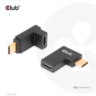 Club3D USB-C Gen2 kotni adapter v kompletu 2, 4K120Hz, 240W, (M/F)