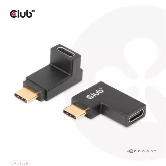 Club3D USB-C Gen2 kotni adapter v kompletu 2, 4K120Hz, 240W, (M/F)
