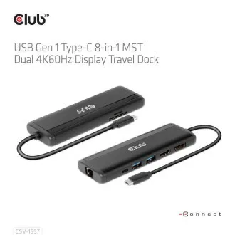 Club 3D Priključna postaja USB-C 8v1, 1xDP, 1xHDMI, 1xUSB-C PD100W, 2xUSB, bralnik kartic SD, siva Club 3D Priključna postaja USB-C 8v1, 1xDP, 1xHDMI, 1xUSB-C PD100W, 2xUSB, bralnik kartic SD, siva