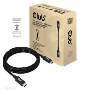 Club3D Cable USB4 Gen3x2 Type-C Reversible Cable 8K60Hz, Data 40 Gbps, PD 240W(48V/5A) EPR M/M 2m