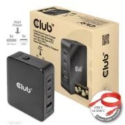 Club3D potovalni polnilec 140W GaN tehnologija, 3xUSB-C, 1xUSB-A, podpora PPS   PD 3.1