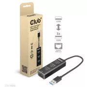 Club3D Hub, USB-A 3.2 Gen1 do 3x USB 3.1, gigabitni ethernet