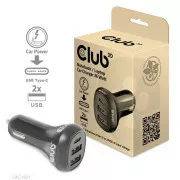 Club3D Avtomobilski polnilnik za prenosne računalnike 36 W, 3 vrata (2xUSB-A   USB-C)