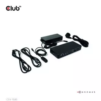 Club3D Priključna postaja USB-C 10v1, 1xDP, 1xHDMI, 3xUSB-C, 3xUSB, 1xRJ45, 1x3,5 mm, črna