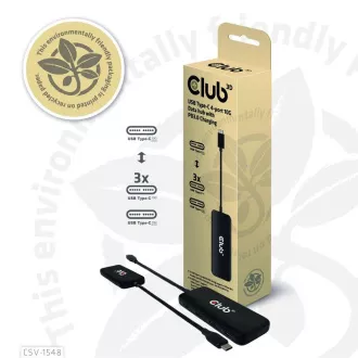 Club3D vozlišče 1xUSB-C do 4xUSB-C, 10Gbps, PD 3.0