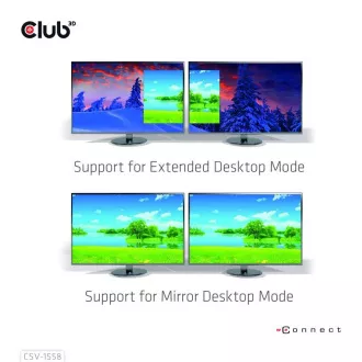 Club3D Video vozlišče MST USB-C na 2xHDMI   USB-C PD 3.0, 4K60Hz