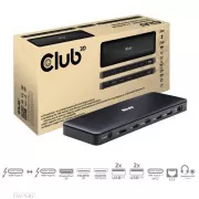 Club3D Priključna postaja USB-C 12v1, 1xDP, 1xHDMI, 2xUSB-C, 4xUSB, 1xRJ45, črna