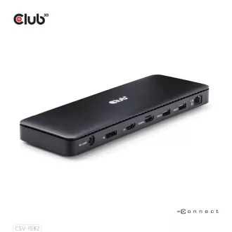 Club3D Priključna postaja USB-C 12v1, 1xDP, 1xHDMI, 2xUSB-C, 4xUSB, 1xRJ45, črna