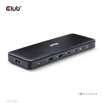 Club3D Priključna postaja USB-C 12v1, 1xDP, 1xHDMI, 2xUSB-C, 4xUSB, 1xRJ45, črna