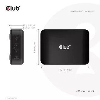Club3D Potovalni polnilec 240W, tehnologija GaN, 4xUSB-C, podpora PPS   PD 3.1