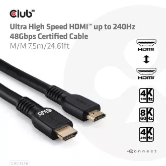 Club3D kabel HDMI, Ultra Fast HDMI™ Certified Cable, 4K120Hz/ 8K60Hz, 7,5 m