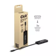 Club3D Hub MST USB-C na 3xHDMI, enojni: 8K30Hz, trojni: 4K60Hz