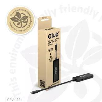 Club3D Hub MST USB-C na 3xHDMI, enojni: 8K30Hz, trojni: 4K60Hz