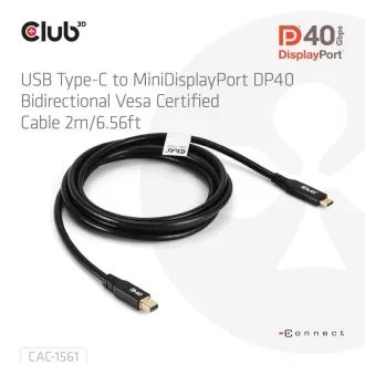 Club3D Kabel USB-C do MiniDisplayPort 2.1, 8K30Hz, DSC1.2, UHBR10, 2 m