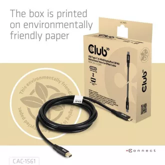 Club3D Kabel USB-C do MiniDisplayPort 2.1, 8K30Hz, DSC1.2, UHBR10, 2 m