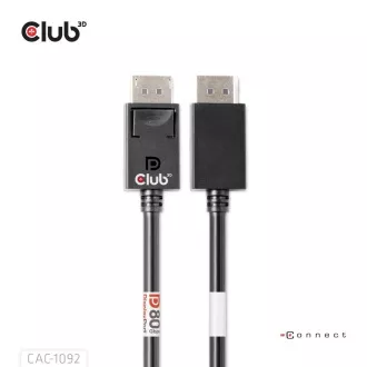 Club3D DisplayPort 2.1 do DisplayPort 2.1 kabel, VESA DP80, 4K240Hz/8K60Hz/10K60Hz (M/M), 1,6 m, črn