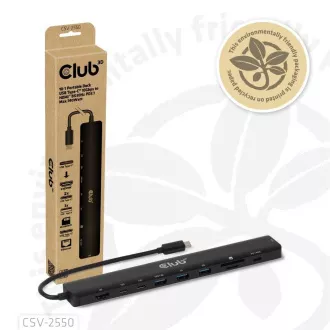 Club3D USB-C 10in1 priklopna postaja, 140W PD, 1xHDMI, 3xUSB-C, 3xUSB, 1xRJ45, črna