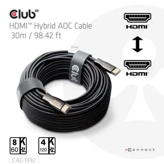 Club3D Aktivni hibridni optični kabel HDMI 2.1 8K60Hz/4K120Hz, (M/M), 30 m Club3D Aktivni hibridni optični kabel HDMI 2.1 8K60Hz/4K120Hz, (M/M), 30 m