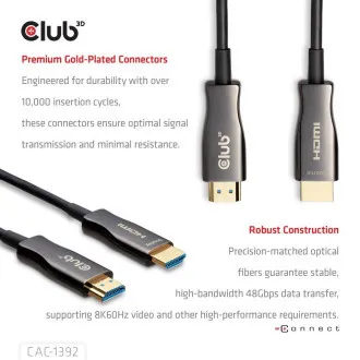Club3D Aktivni hibridni optični kabel HDMI 2.1 8K60Hz/4K120Hz, (M/M), 30 m Club3D Aktivni hibridni optični kabel HDMI 2.1 8K60Hz/4K120Hz, (M/M), 30 m