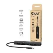 Club3D Priključna postaja USB-C 7in1, 1xHDMI, 1xUSB-C PD, 2xUSB, 1xRJ45, microSD/SD, črna