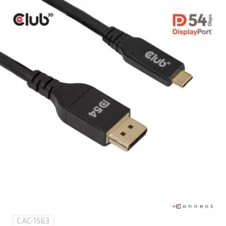 Club3D dvosmerni kabel USB-C na DisplayPort 2.1 DP54, 8K120Hz, 4K480Hz, 2 m