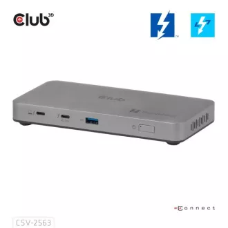 Club3D Hub Thunderbolt 5 5v1, 3x USB-C TB5, 1x USB-A, 1x8K60Hz, 3x 5K60Hz, certifikat Thunderbolt Share, 180 W